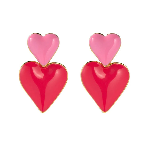 Pendientes Double Heart